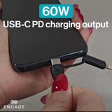 ENGAGE Magnetic PD 60W USB-C Cable with Lightning Adapter Black - EZDF