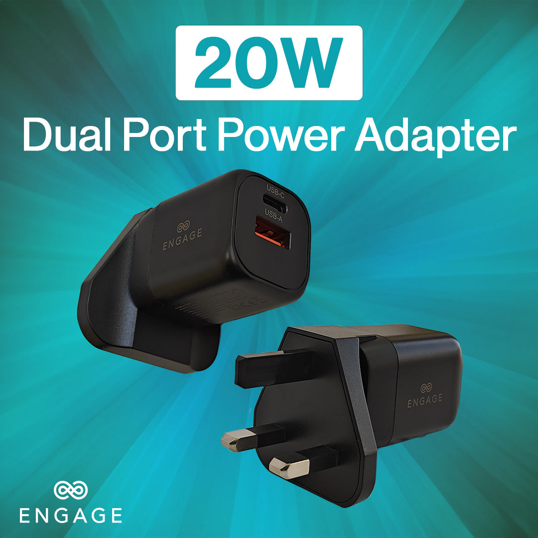 Engage Dual Port 20W PD Fast Adapter/Charger with Interchangeable Adapter