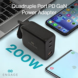 إشراك 200W PD Gan Travel Charger Black