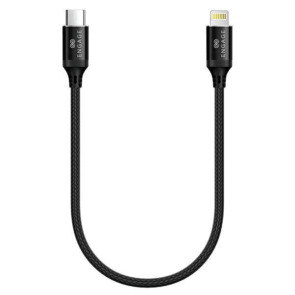 Engage PD 20W Type-C to Lightning Cable 30 cm Black - Future Store