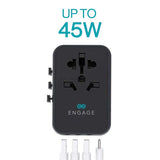 Engage 45W Universal Power Adapter/Charger with Dual PD Port-HCC8