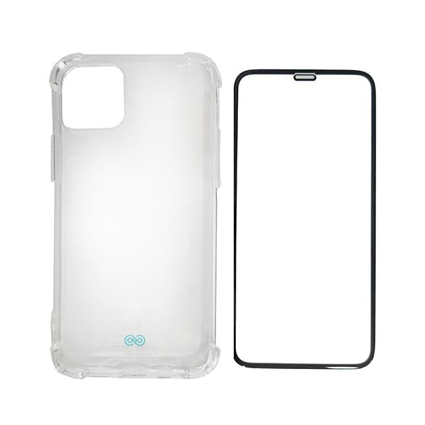 Engage Iphone 11 Pro Hard Clear Back Cover/Case + Tempered Glass